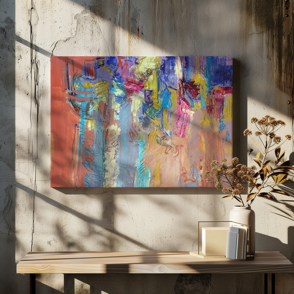 Expressionistisch kleurrijk abstract | Canvas