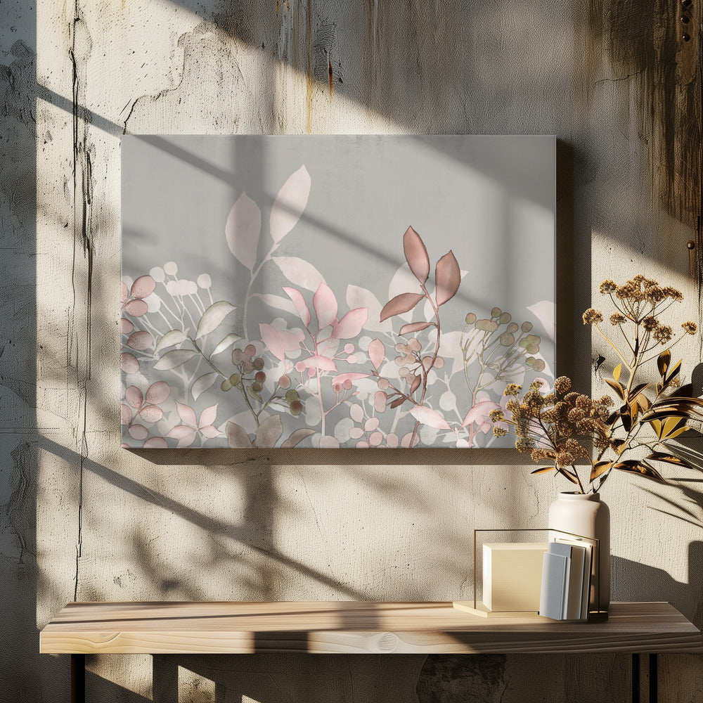 Aquarel Pastel Tuin Roze | Canvas