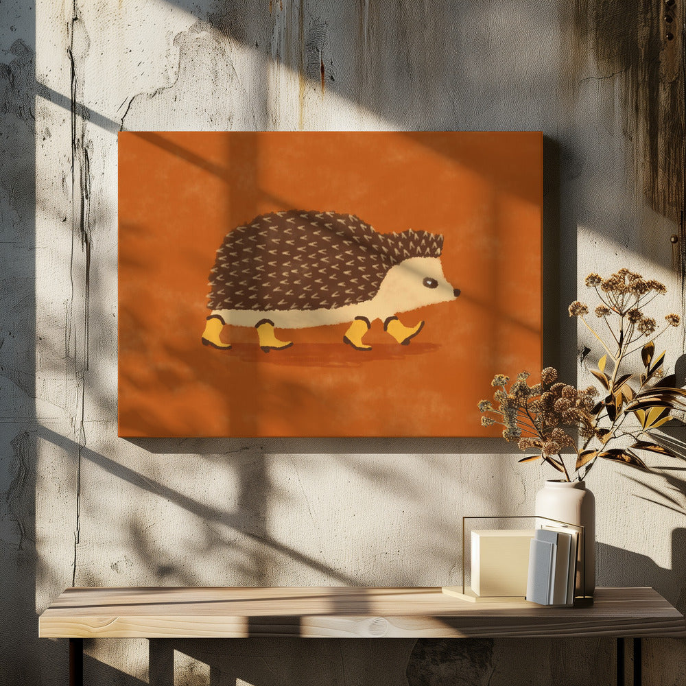 Sonny de egel rent in cowboylaarzen | Canvas