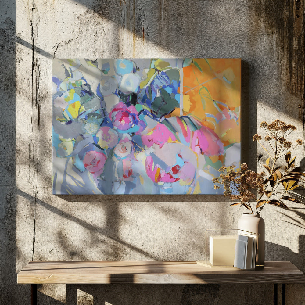Glas en rozen | Canvas