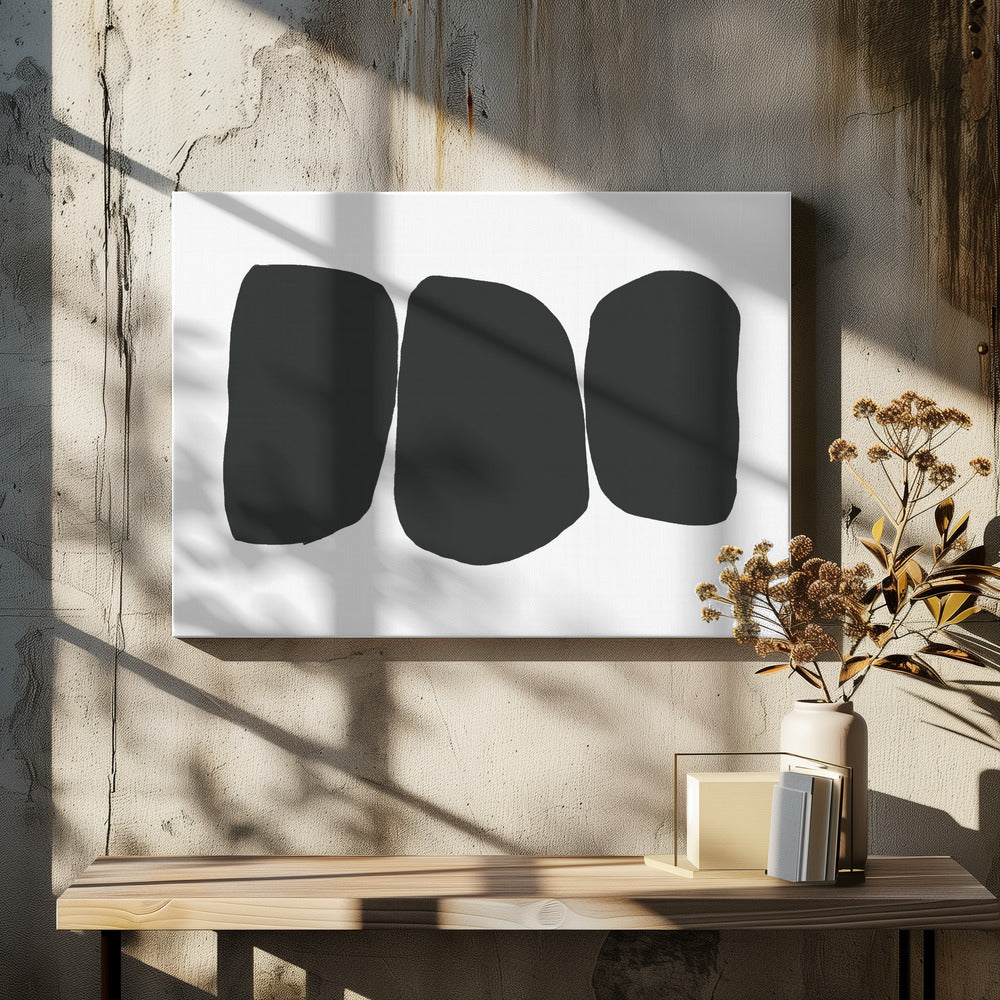 Zwarte onregelmatige vormen | Canvas