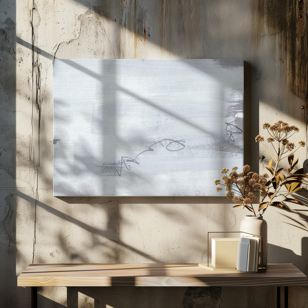 Abstract White Brushstrokes | Canvas
