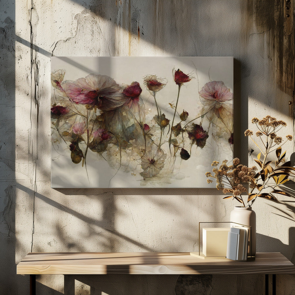 Fluisteringen van bloemblaadjes | Canvas