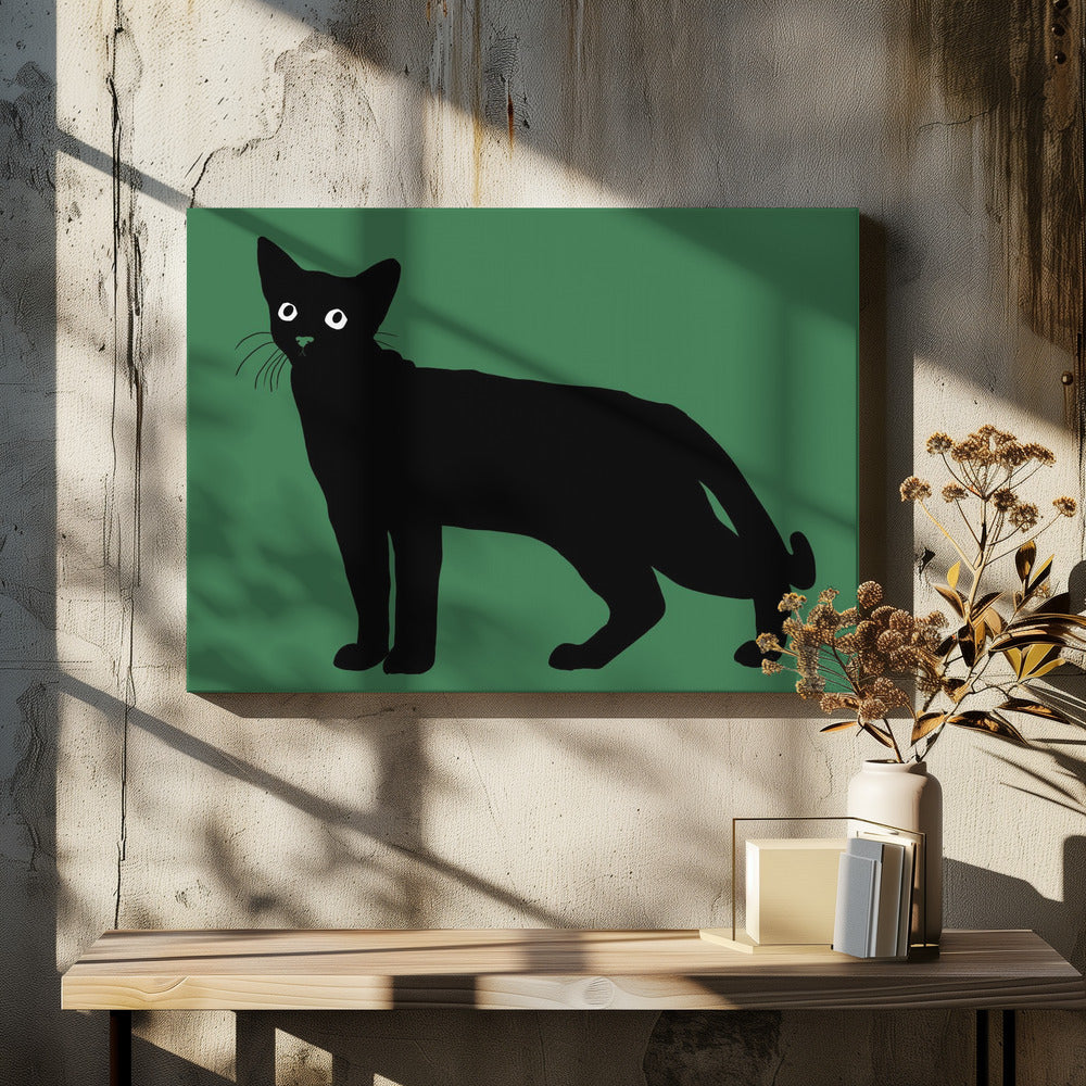 Zwarte kat | Canvas