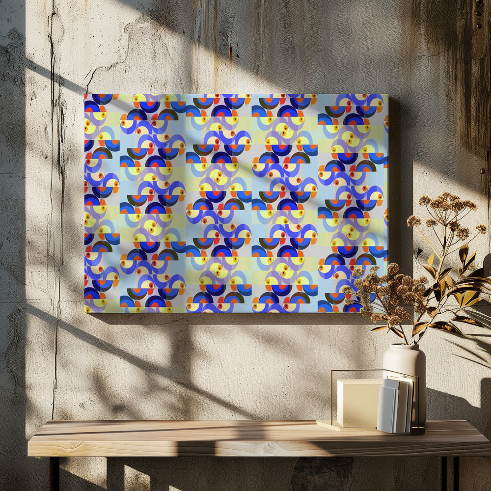 Retro Vogelmix | Canvas