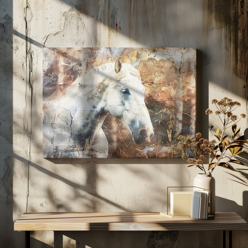 Paardendier Vintage Kunstillustratie Wandkunst 05 | Canvas