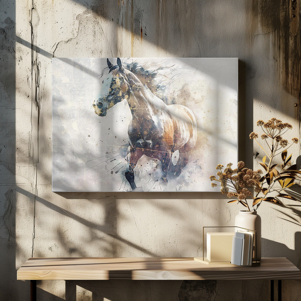 Paardendier Vintage Kunstillustratie Muurkunst 09 | Canvas