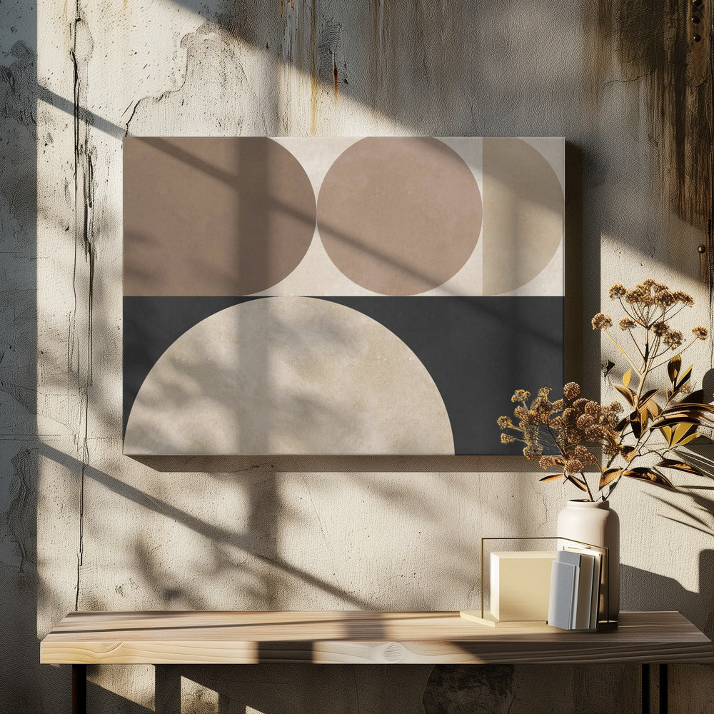 Bruine geometrie 5 | Canvas