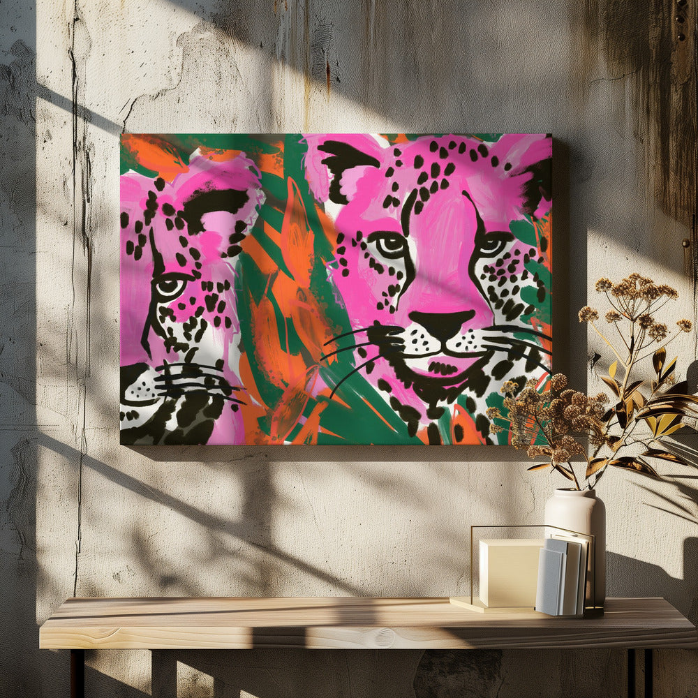 Roze Cheetah Duo | Canvas