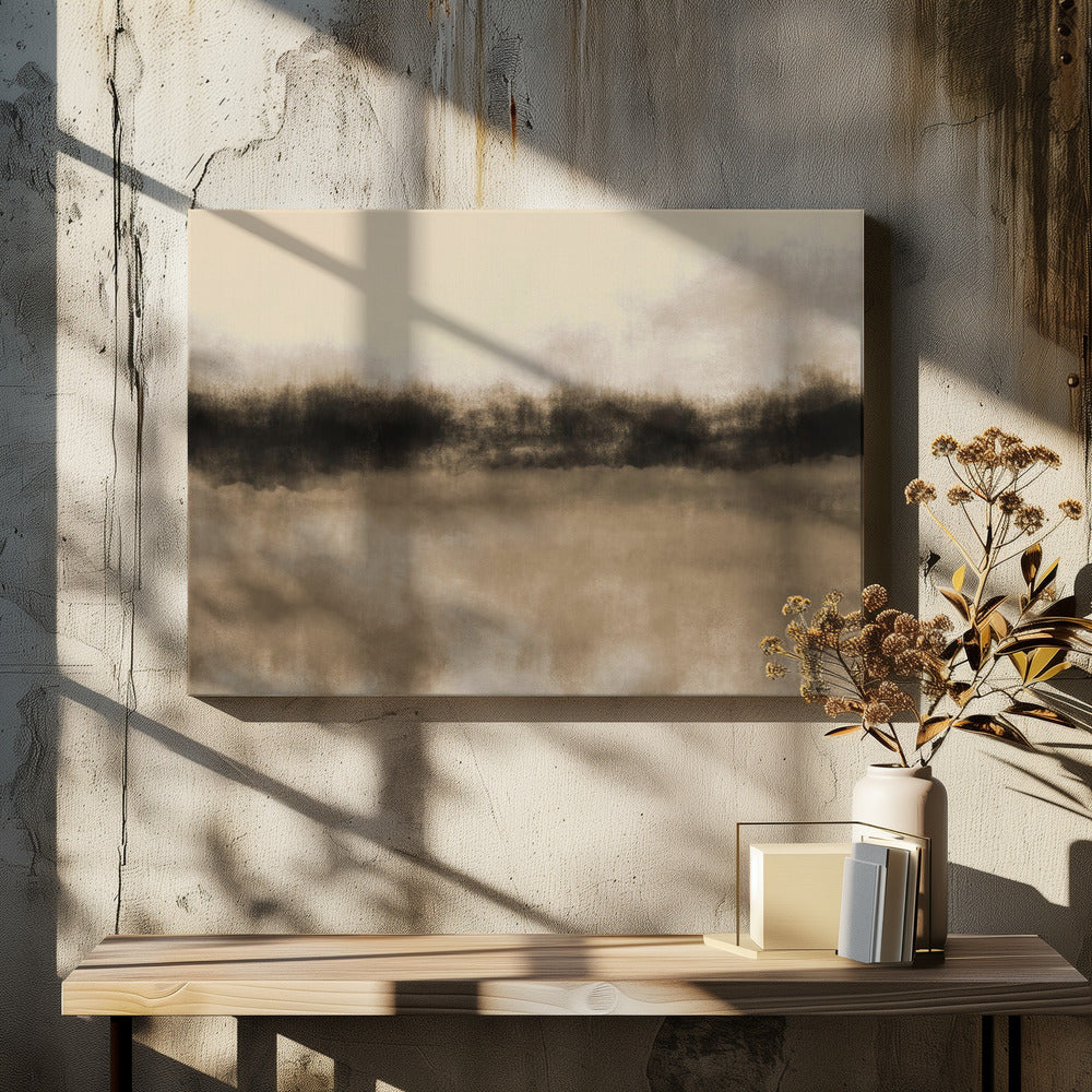 Abstract landschap in aardse tinten. | Canvas