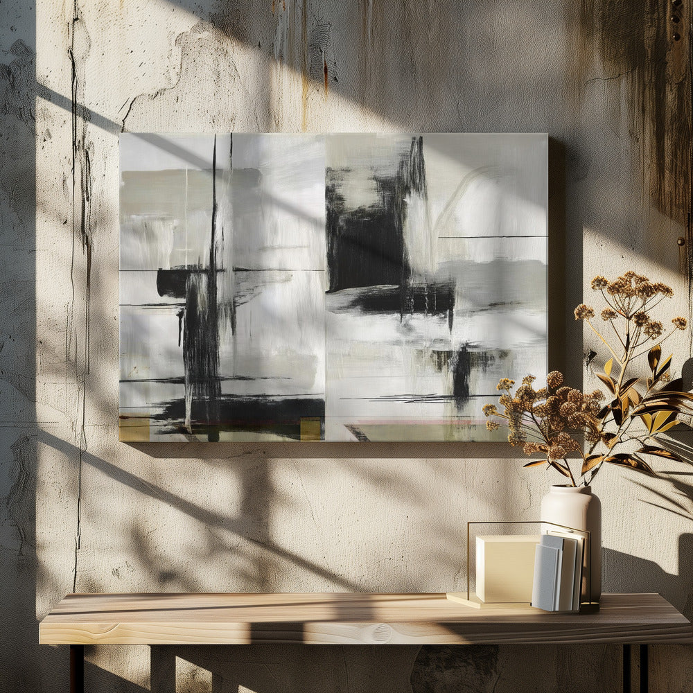 Heden Toekomst Zwart-wit Abstracte Texturen 1 | Canvas