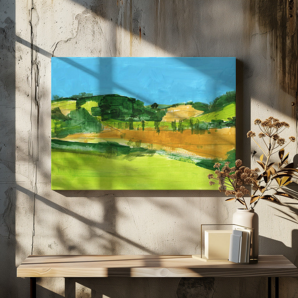 Landschap op het platteland 1 | Canvas