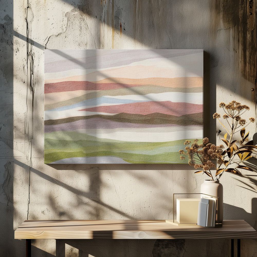 Abstract aquarellandschap | Canvas