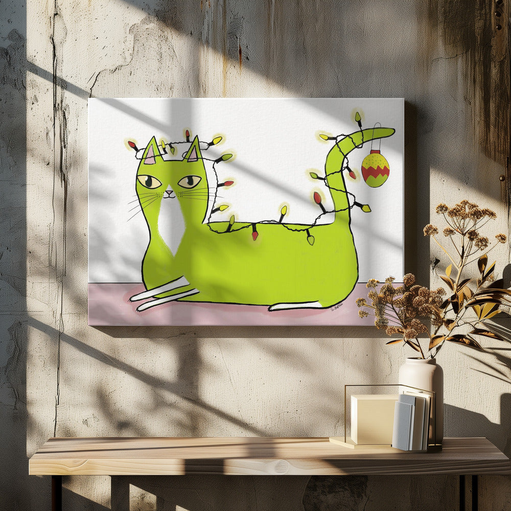Kerstkat | Canvas