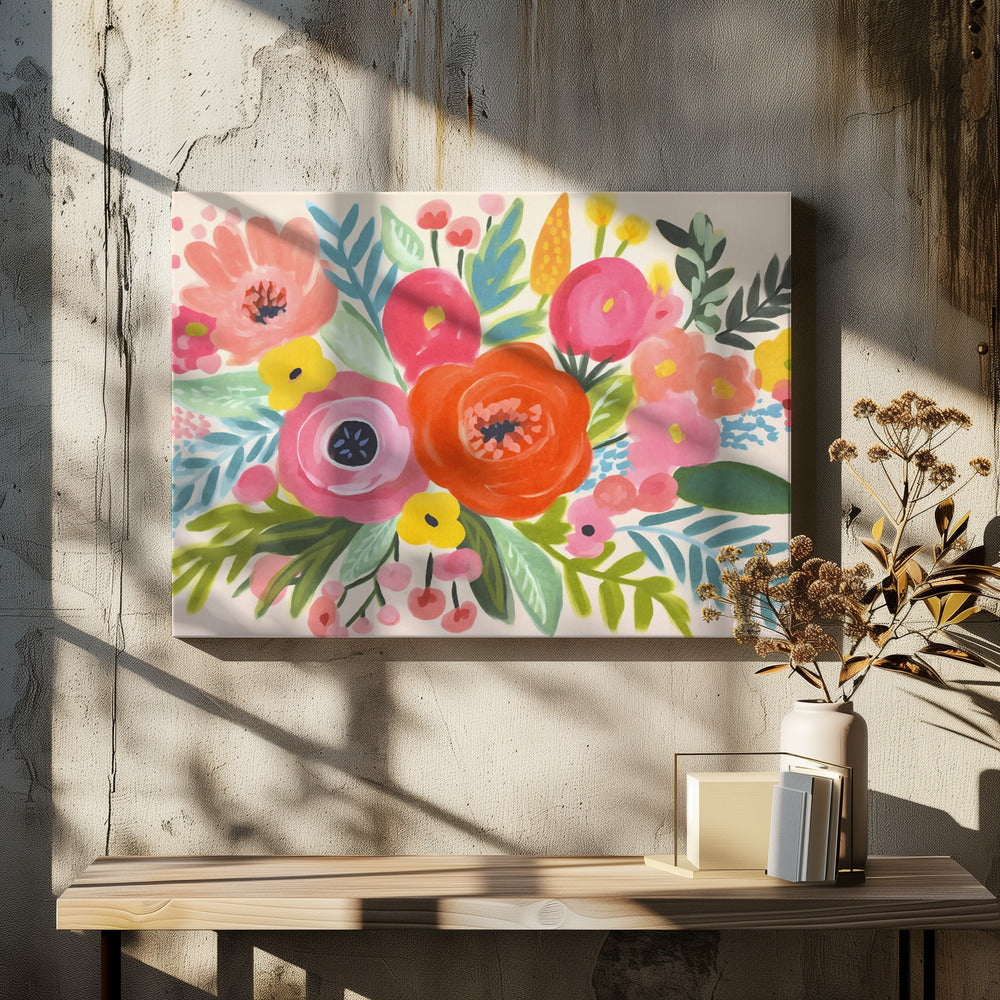 Eigenzinnig bloemenboeket | Canvas