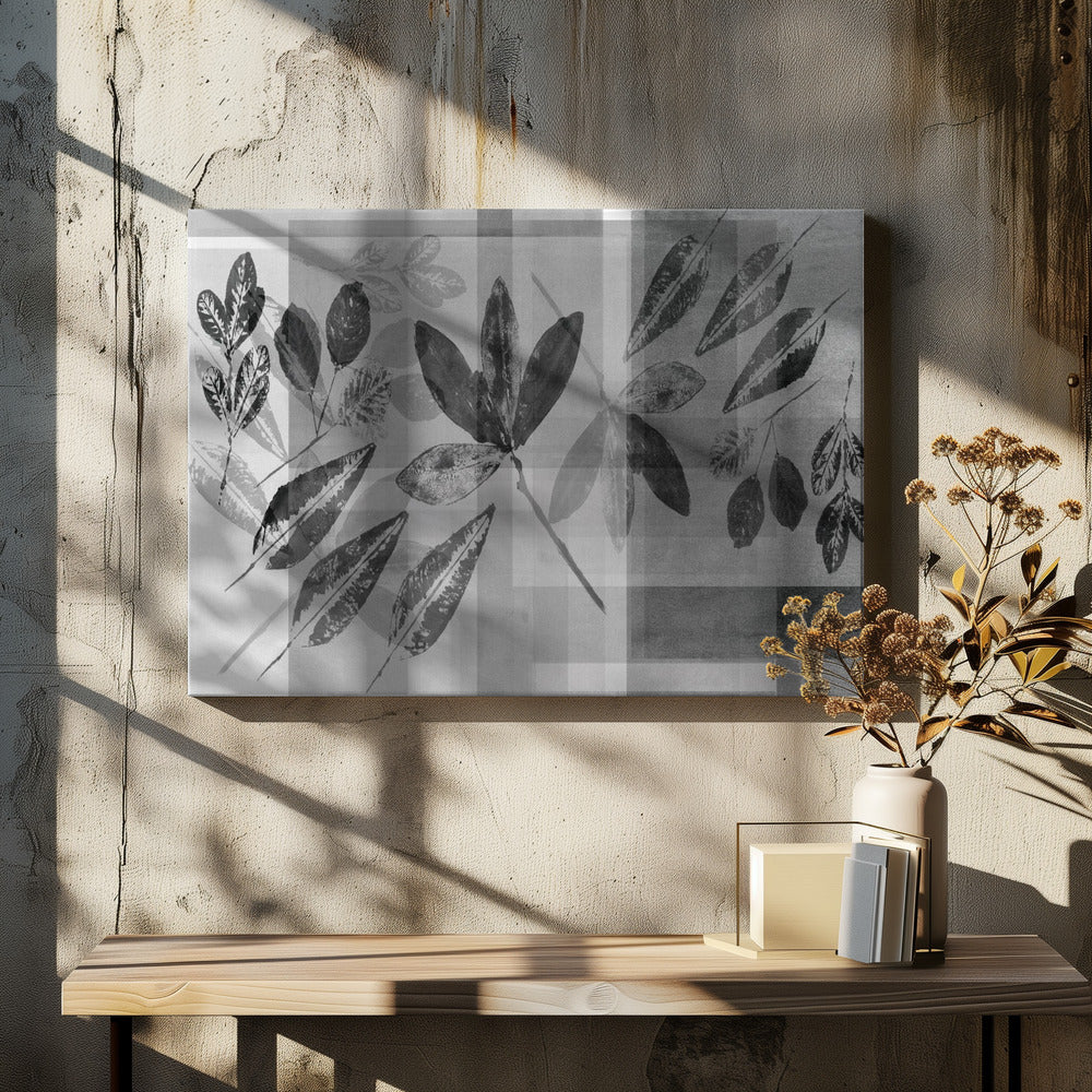 Abstracte botanische afbeeldingen in neutrale tinten | Canvas