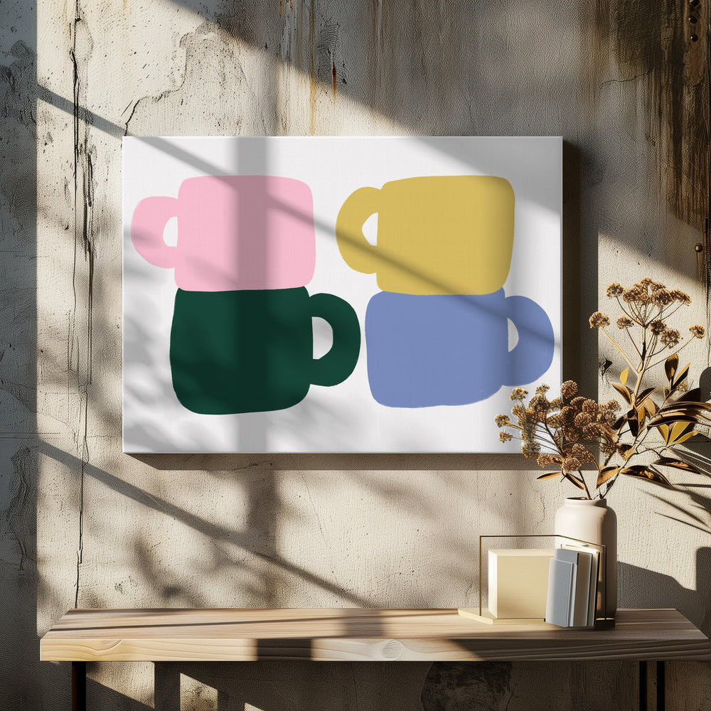 Kleurrijke koffiemokken | Canvas