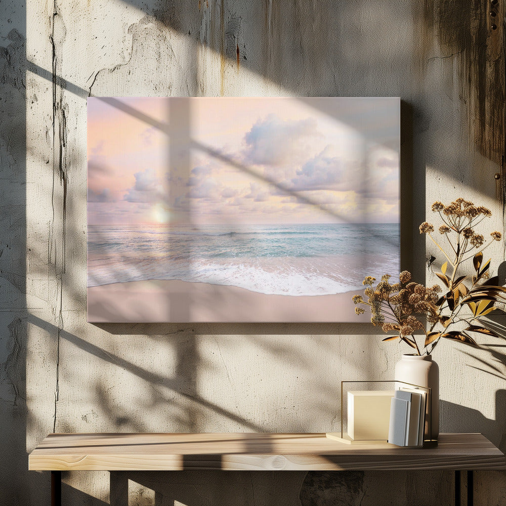 Bewolkte zonsondergang | Canvas