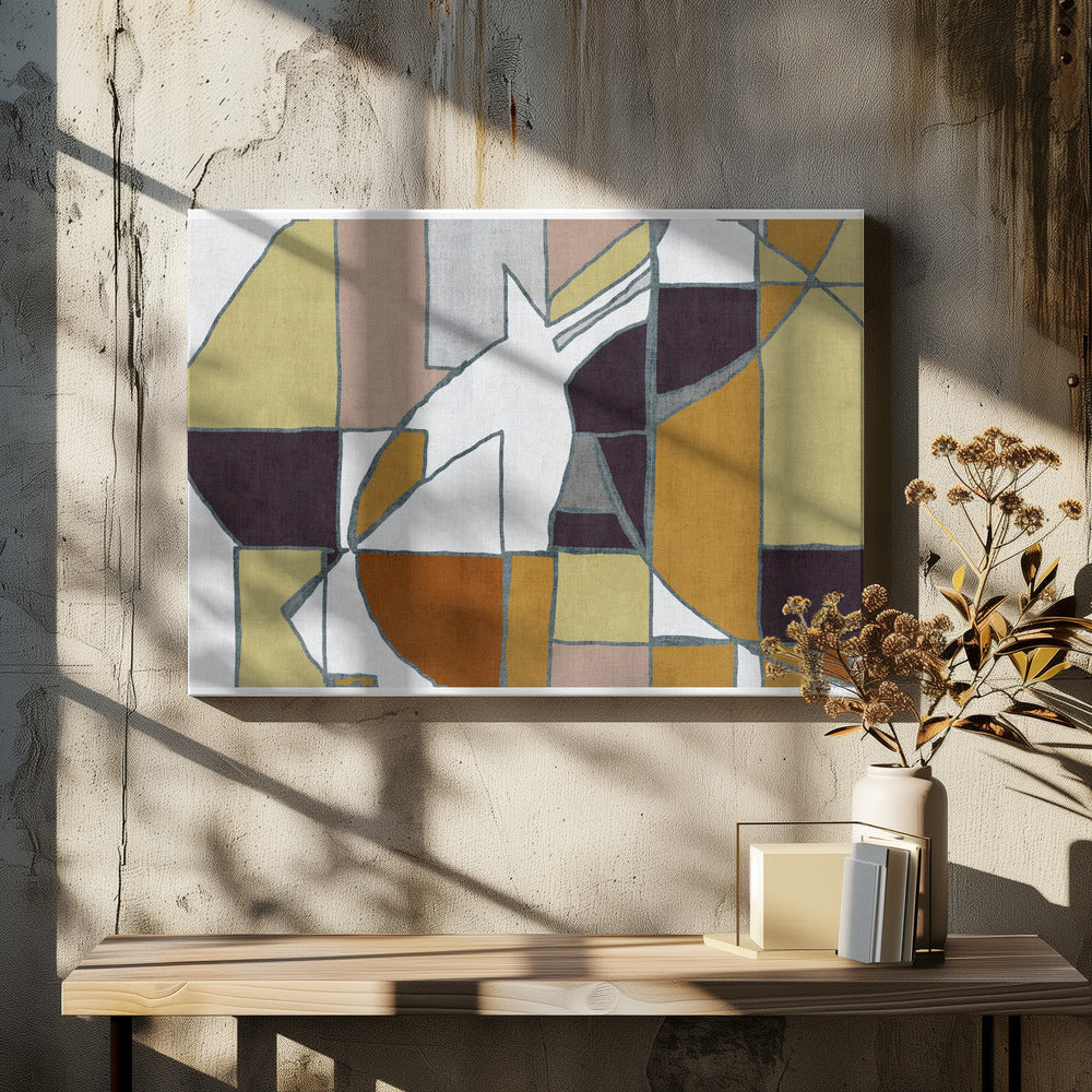 Abstracte geometrische vormen in warme tinten | Canvas