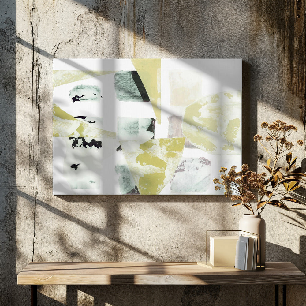 Citroengrijze geometrie | Canvas