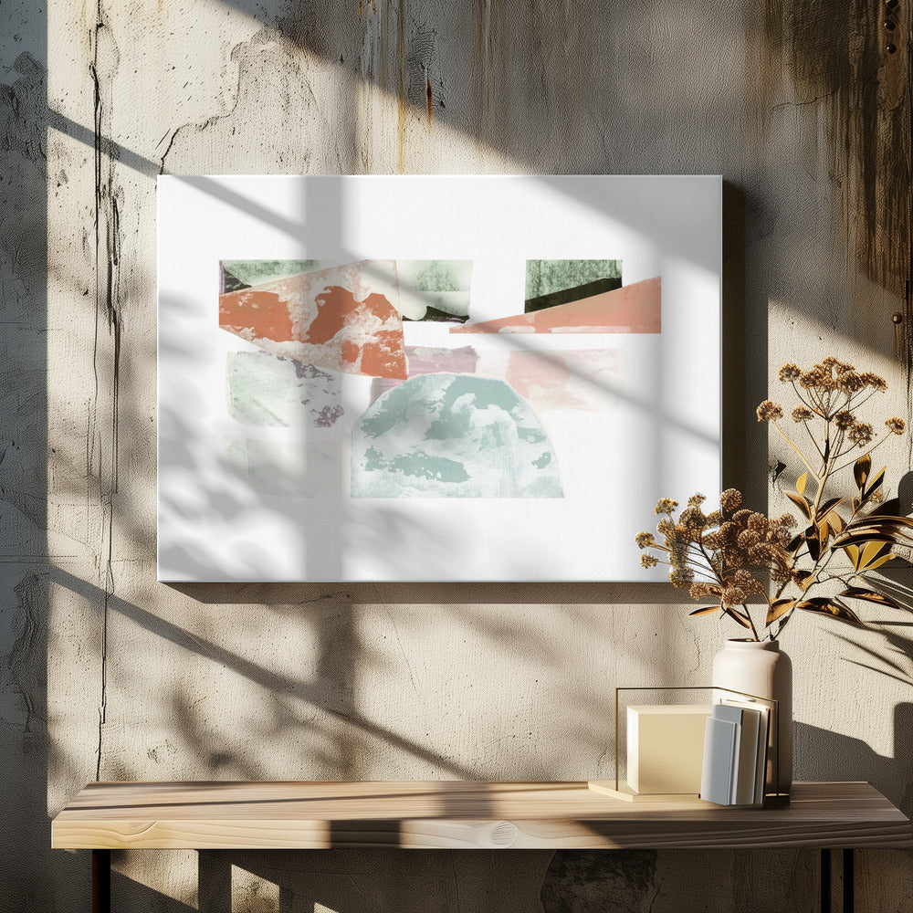 Abstracte collage met geometrische vormen | Canvas