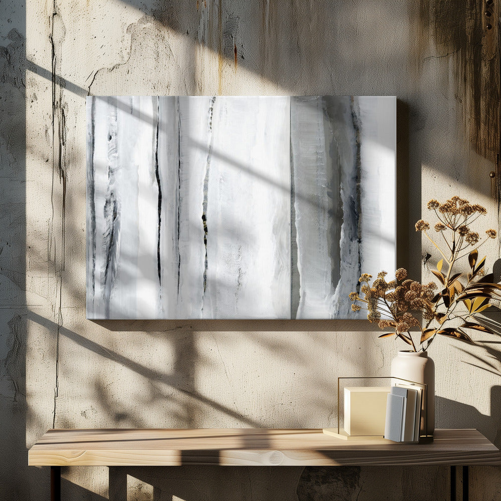 Verticale strepen in monochrome tinten | Canvas