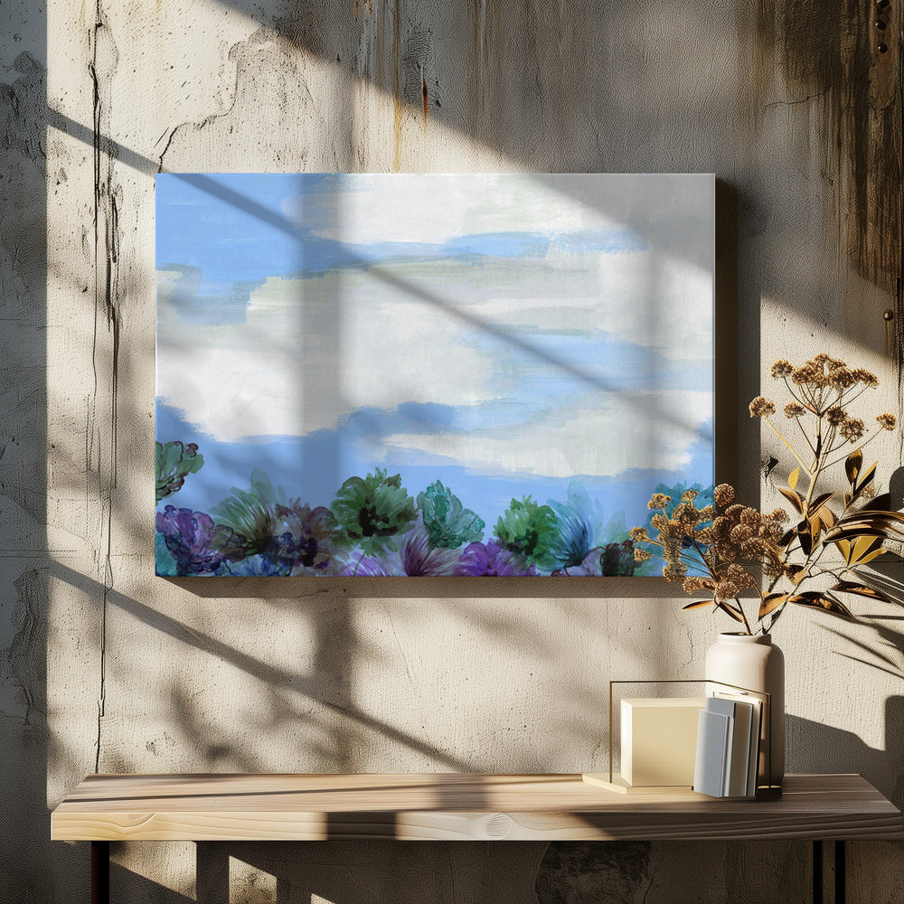 Fluisterende wilde bloemenlucht | Canvas