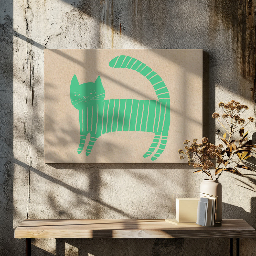 Groene kattenkamer | Canvas