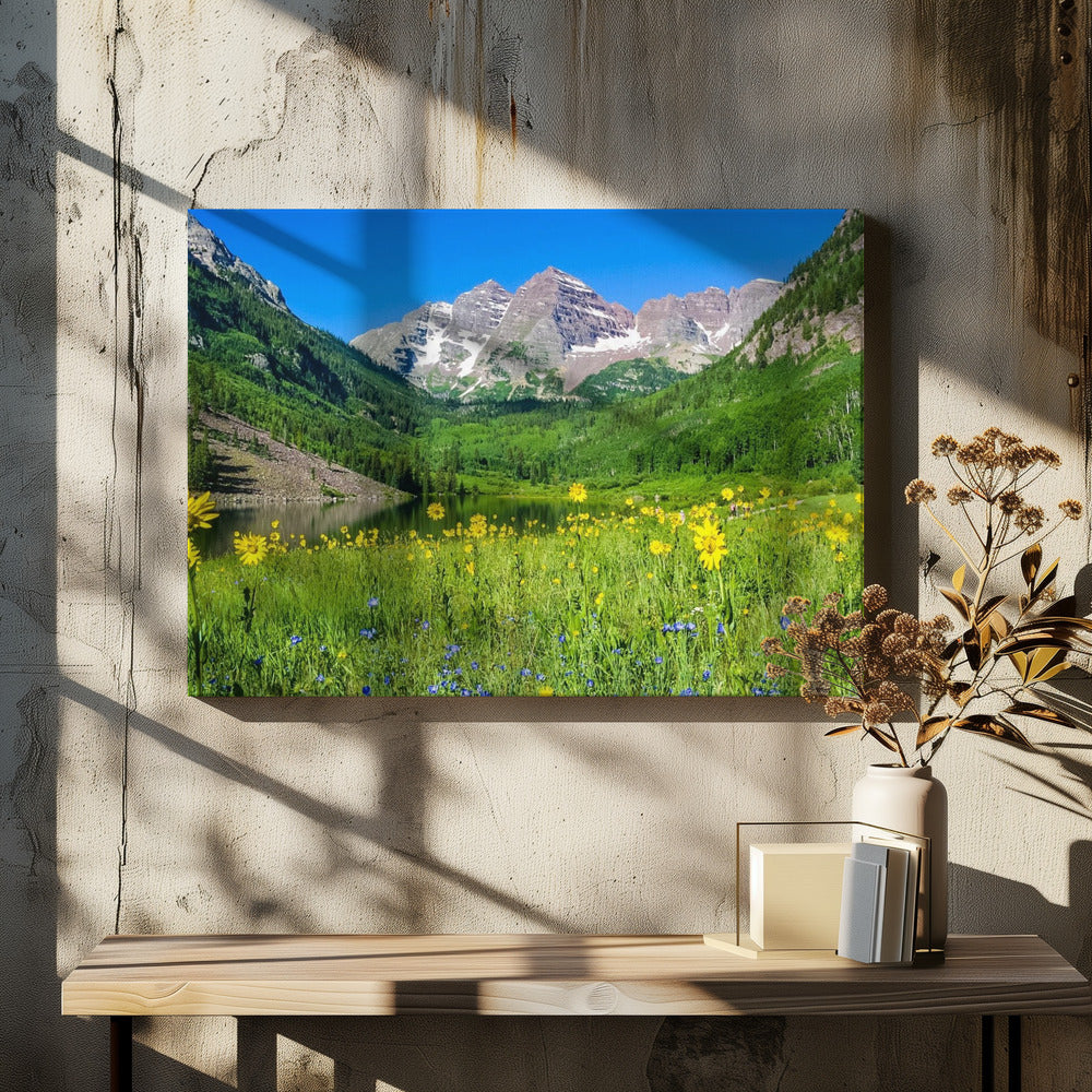 Maroon Bells Wilde Bloemen | Canvas
