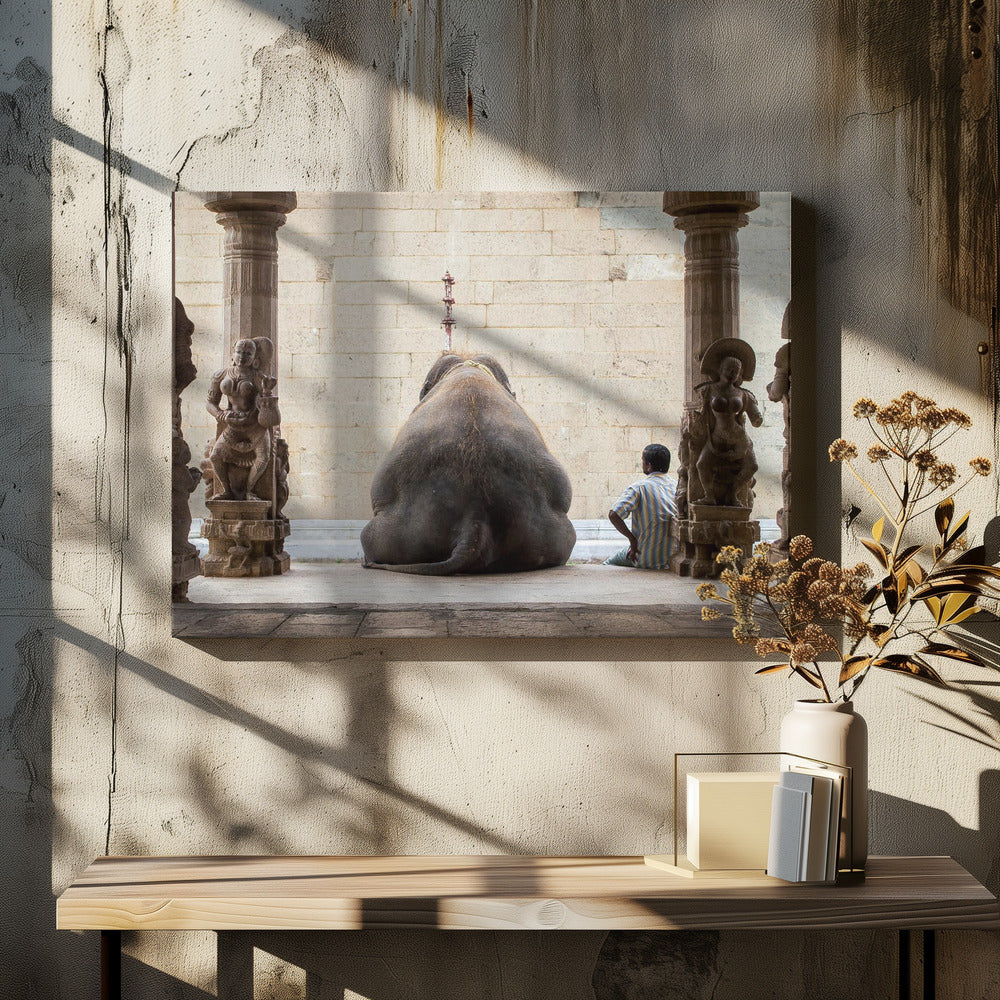 De Olifant en zijn Mahot | Canvas