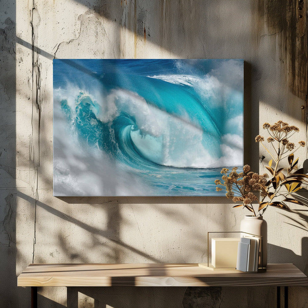 Als de oceaan verandert in blauw vuur | Canvas