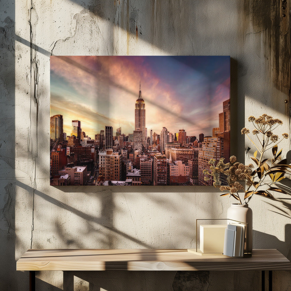 Zonsondergang in Midtown | Canvas