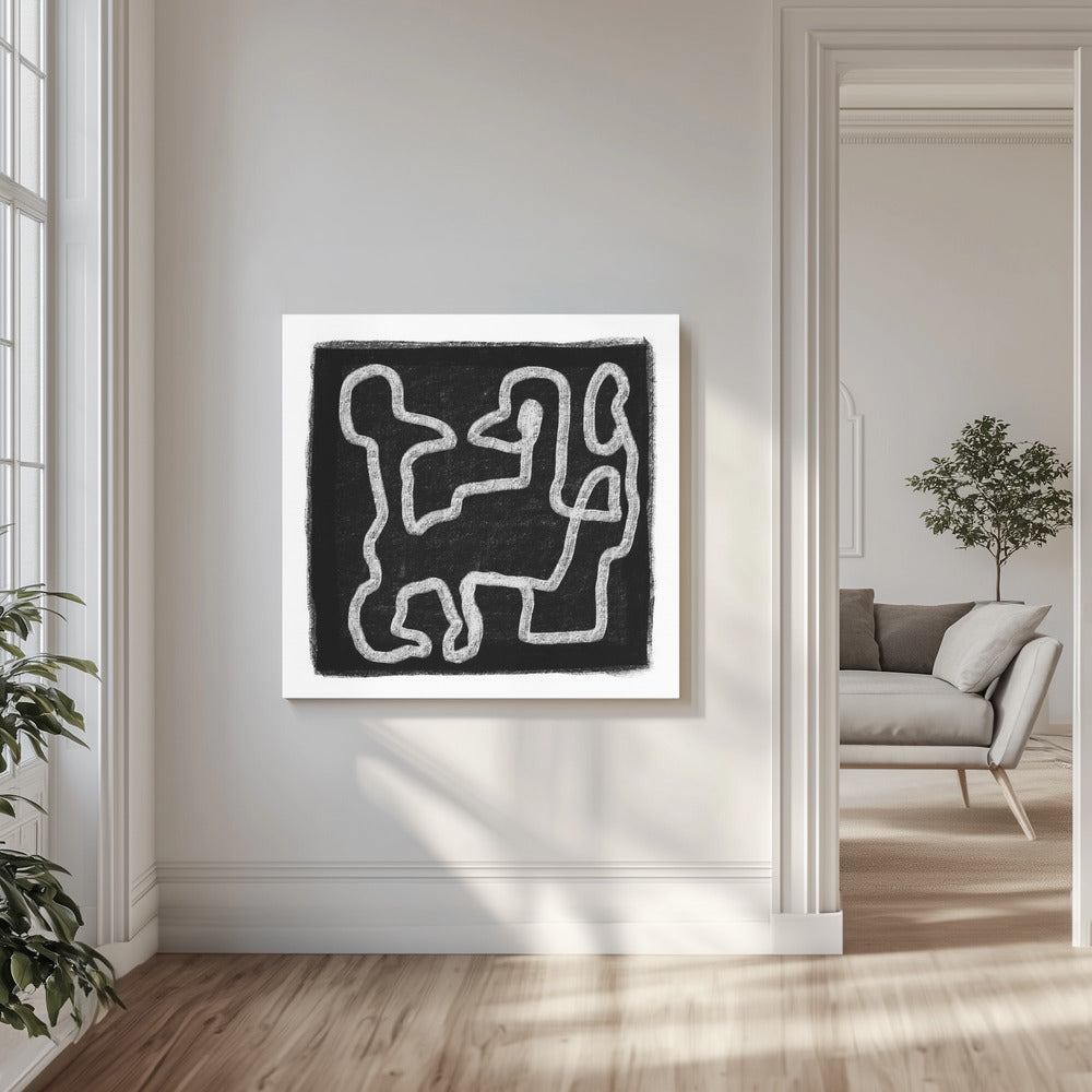 Zwarte Krabbel 2 | Canvas