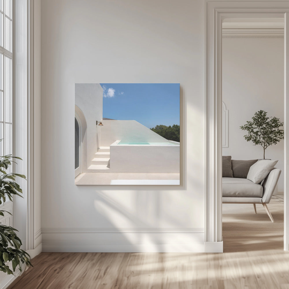 Stap in het zwembad | Canvas
