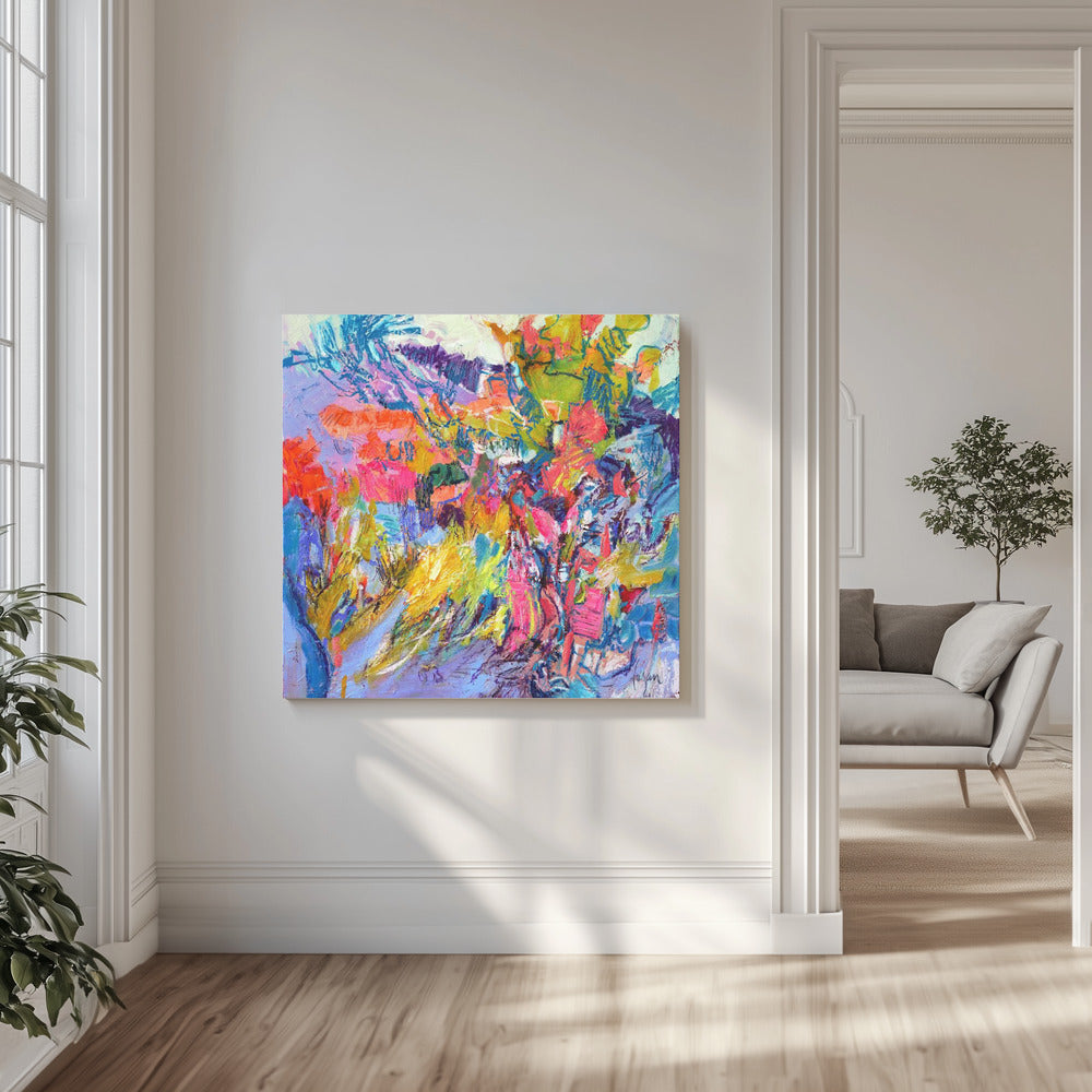Expressionistisch kleurrijk abstract | Canvas