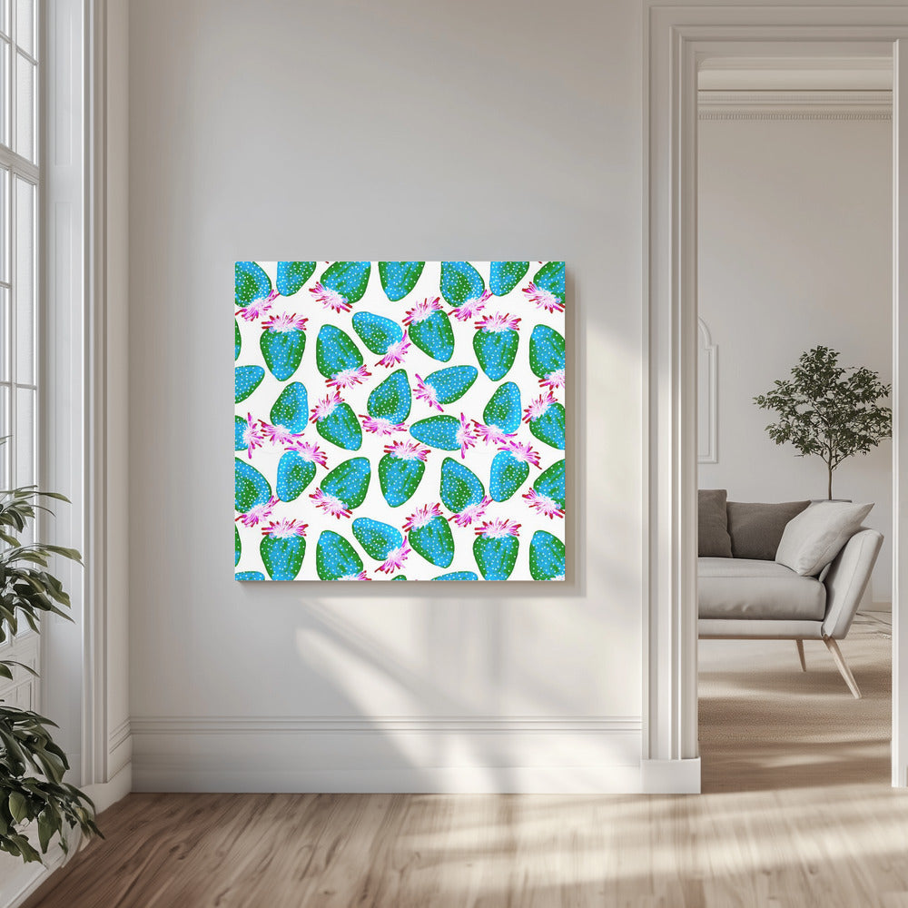 Teal Green Strawberries Fruit | Canvas