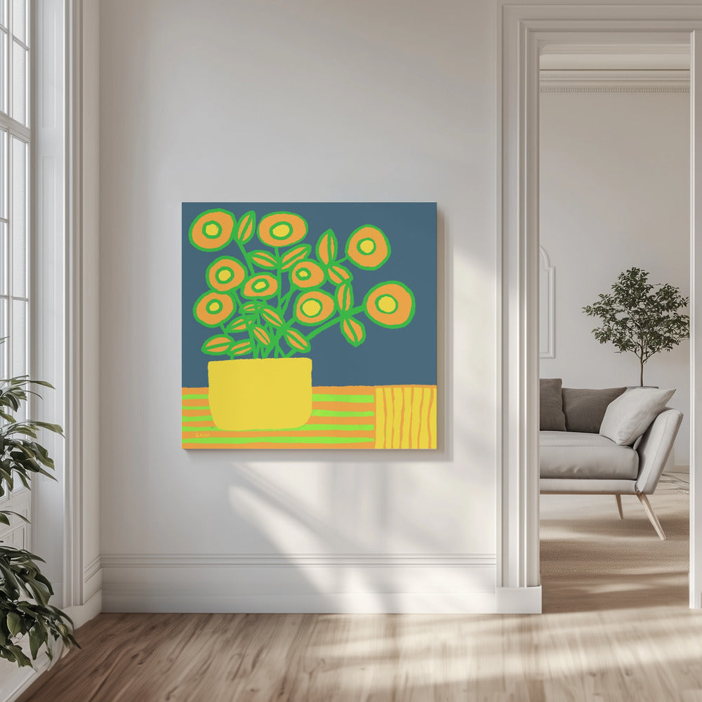 Bloemen op tafel | Canvas