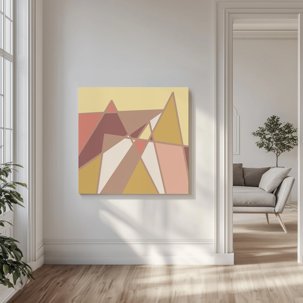 Gouden abstracte bergen | Canvas