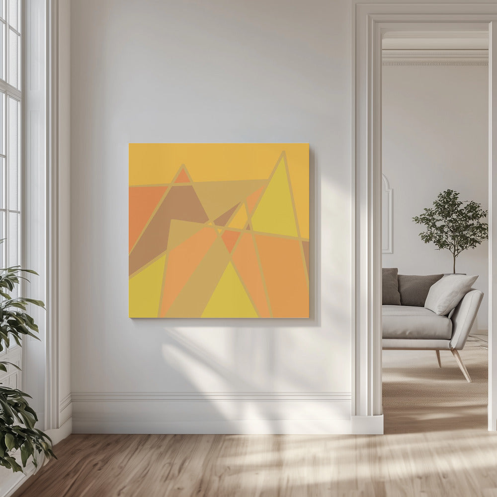 Gouden abstracte bergen | Canvas