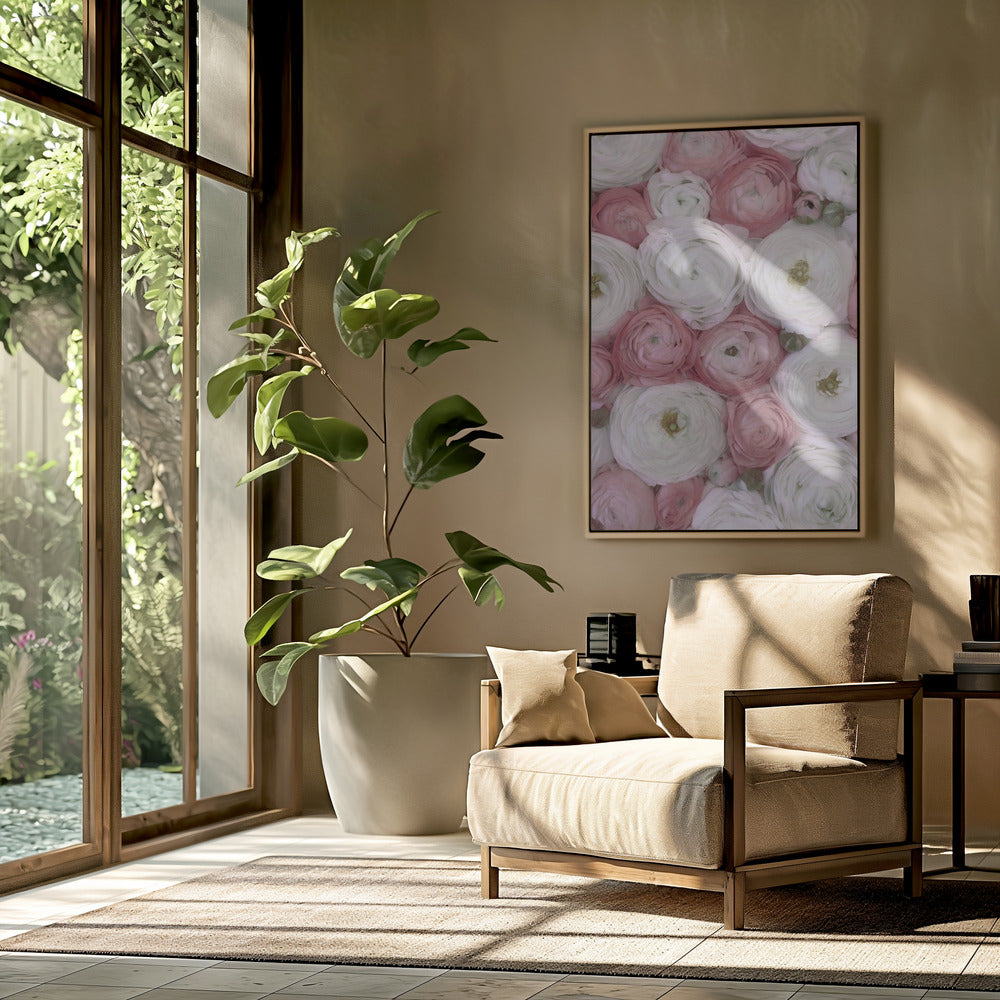 Verspreide ranonkel in gedempt roze II | Poster