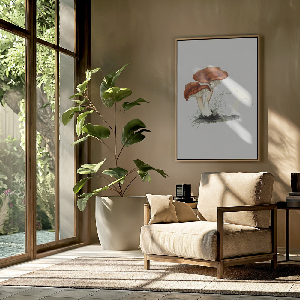 Met de hand getekende roodbruine melkzwam | Poster