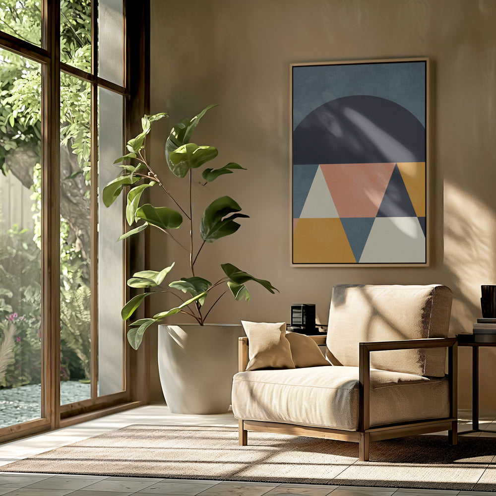 Regenboog Plus Vormen Blauw Mosterd4 | Poster