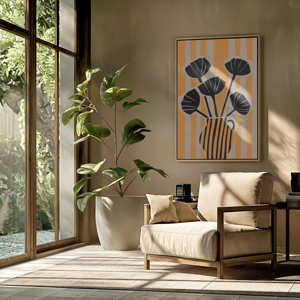 Opvallende bloemenstrepen | Poster