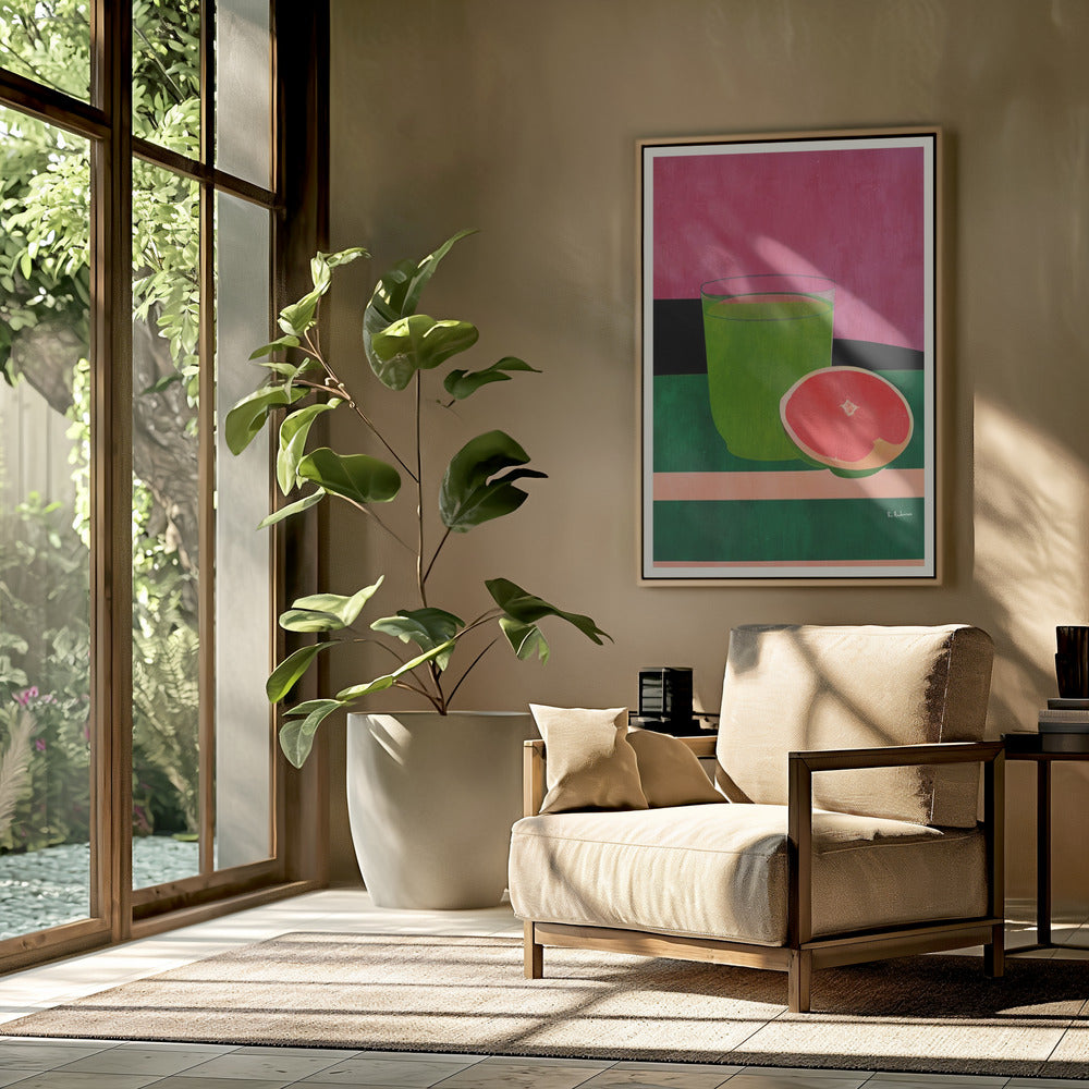 Roze, kleine grapefruit | Poster
