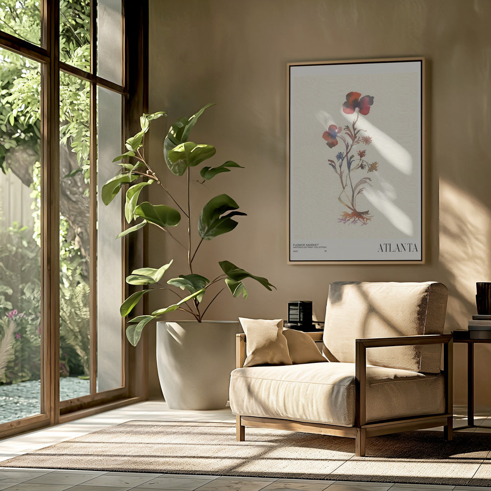 Watercolor print collection. Flower market - Atlanta | Poster