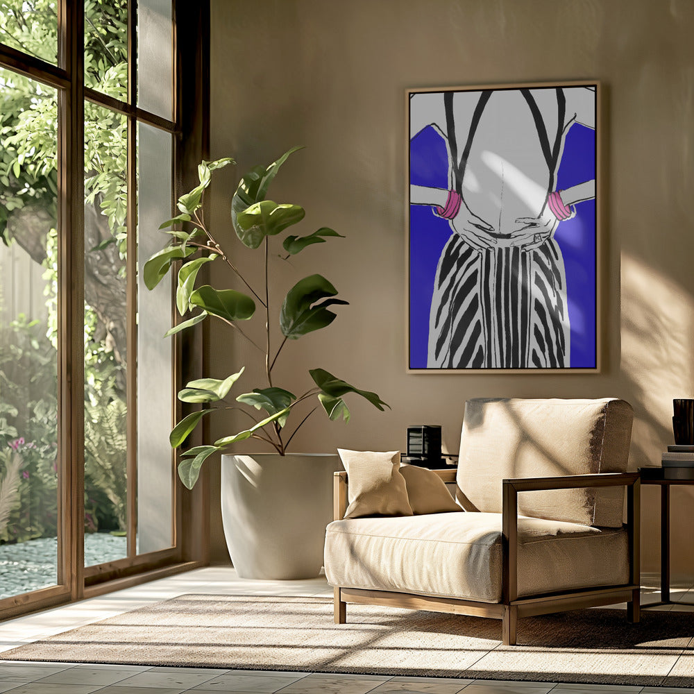Gedurfde strepen, blauwe achtergrond | Poster