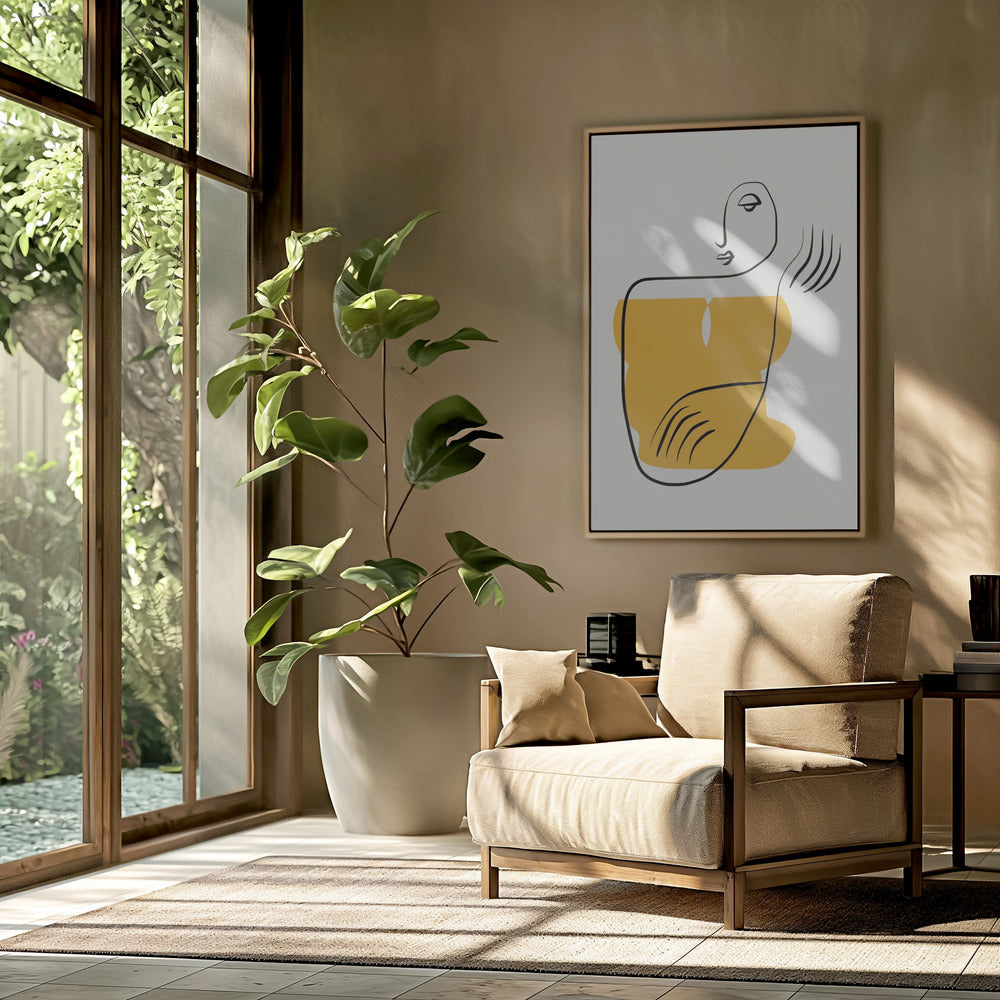 Abstracte lijntekening van een persoon | Poster
