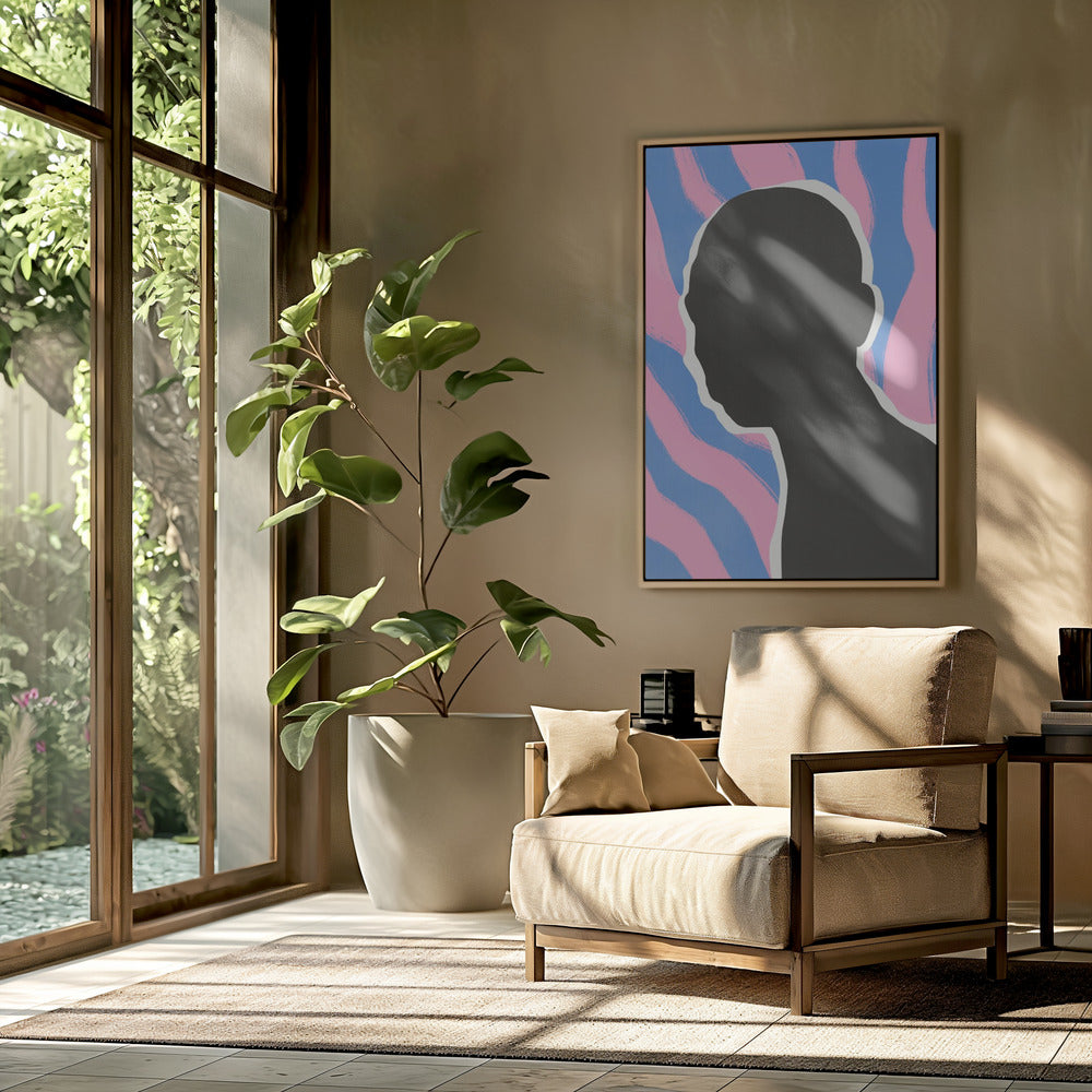 Anoniem portret in strepen | Poster