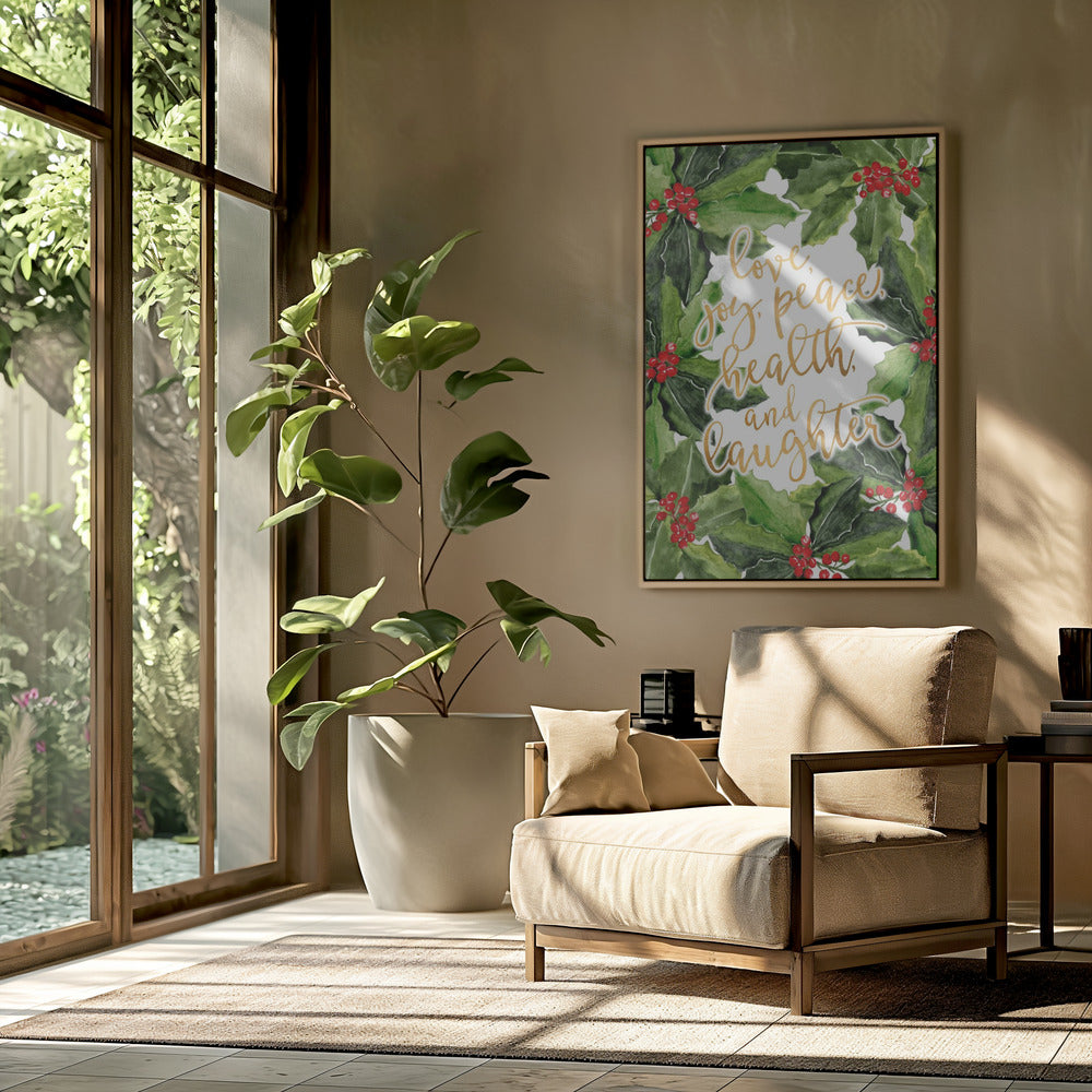 Hulstbloemkunst met vakantiewensen | Poster