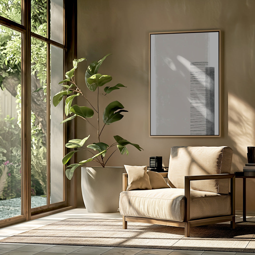 Monochroom palet met verticale lijnen | Poster